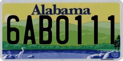 AL license plate 6AB0111