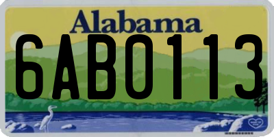 AL license plate 6AB0113