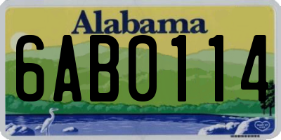AL license plate 6AB0114