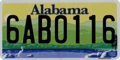 AL license plate 6AB0116