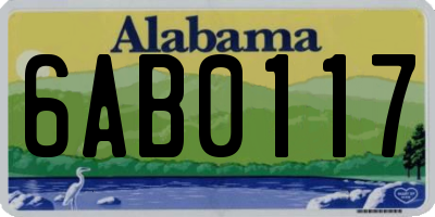 AL license plate 6AB0117