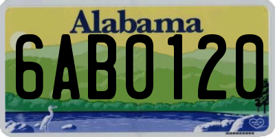 AL license plate 6AB0120