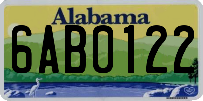 AL license plate 6AB0122