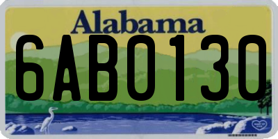 AL license plate 6AB0130