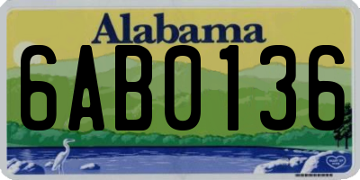 AL license plate 6AB0136