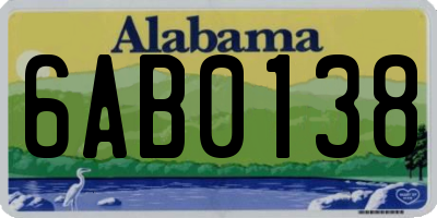 AL license plate 6AB0138