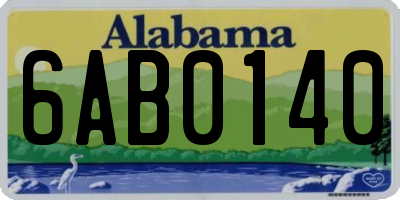 AL license plate 6AB0140