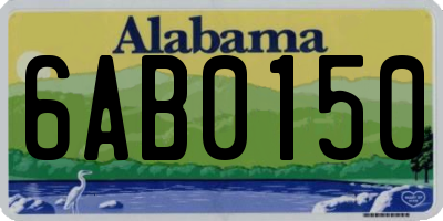 AL license plate 6AB0150