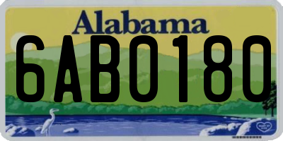 AL license plate 6AB0180