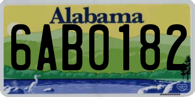 AL license plate 6AB0182