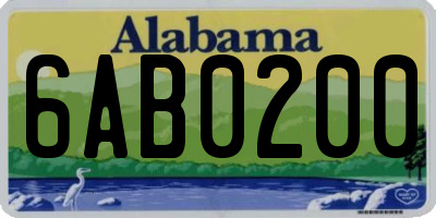 AL license plate 6AB0200