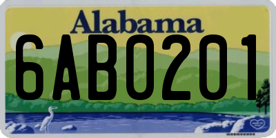 AL license plate 6AB0201