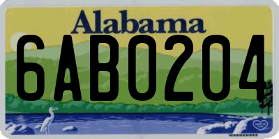 AL license plate 6AB0204