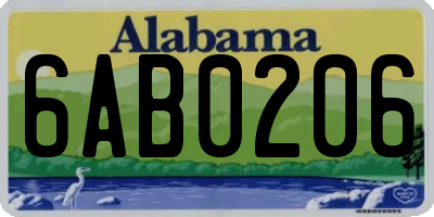 AL license plate 6AB0206