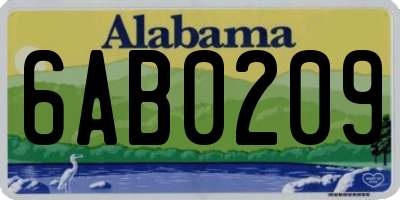 AL license plate 6AB0209