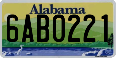 AL license plate 6AB0221