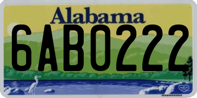 AL license plate 6AB0222