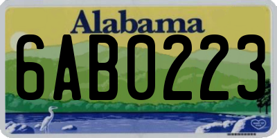 AL license plate 6AB0223