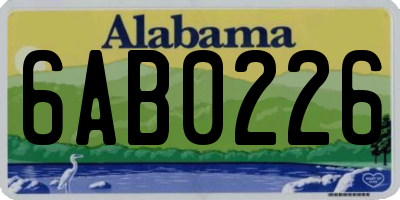 AL license plate 6AB0226