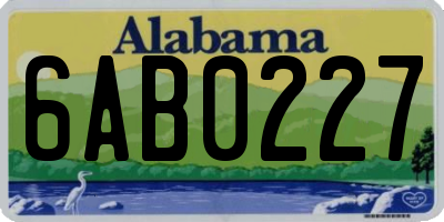 AL license plate 6AB0227
