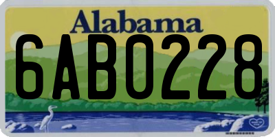 AL license plate 6AB0228