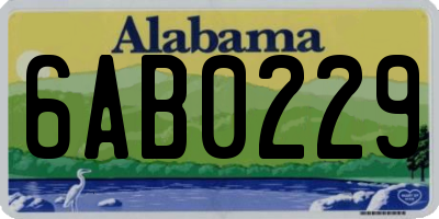 AL license plate 6AB0229