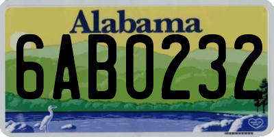 AL license plate 6AB0232