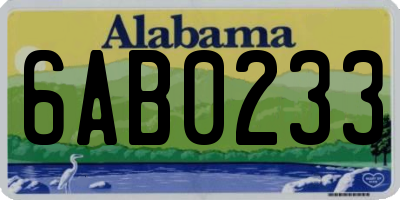 AL license plate 6AB0233