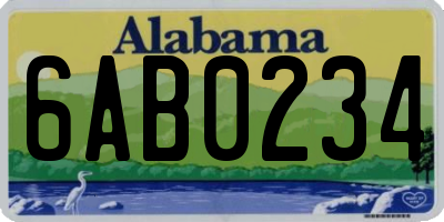 AL license plate 6AB0234