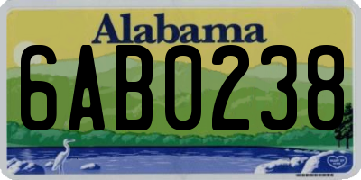 AL license plate 6AB0238