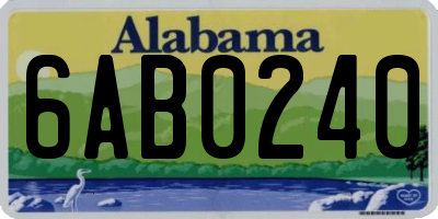 AL license plate 6AB0240