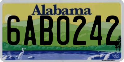 AL license plate 6AB0242