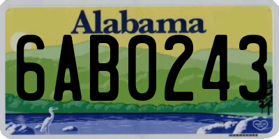 AL license plate 6AB0243