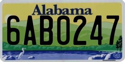AL license plate 6AB0247