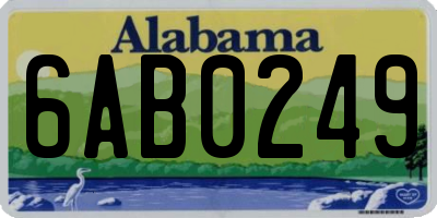 AL license plate 6AB0249