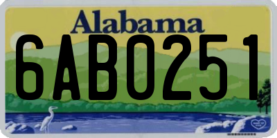 AL license plate 6AB0251