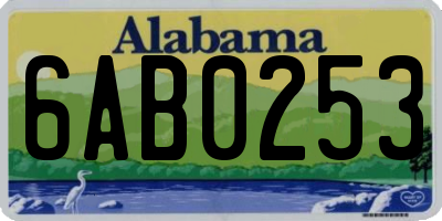 AL license plate 6AB0253