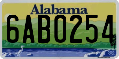 AL license plate 6AB0254