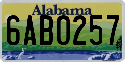 AL license plate 6AB0257