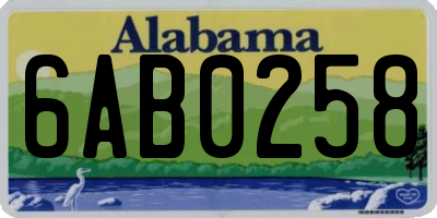 AL license plate 6AB0258