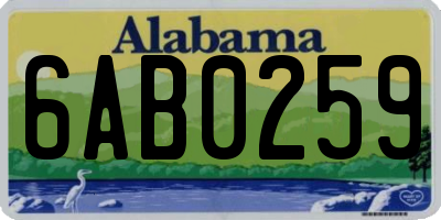 AL license plate 6AB0259