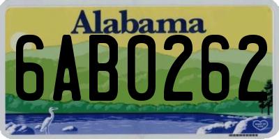 AL license plate 6AB0262