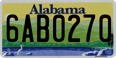 AL license plate 6AB0270