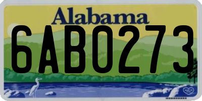 AL license plate 6AB0273