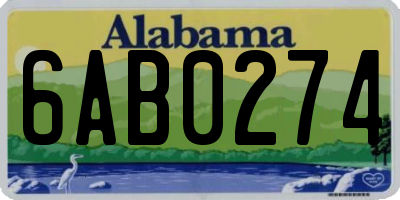 AL license plate 6AB0274