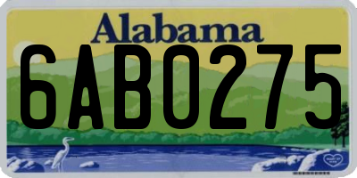 AL license plate 6AB0275