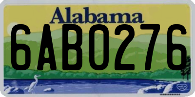 AL license plate 6AB0276