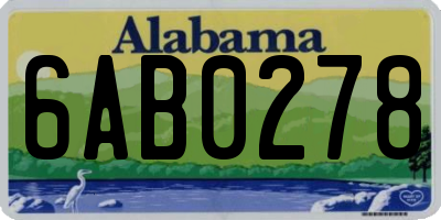 AL license plate 6AB0278