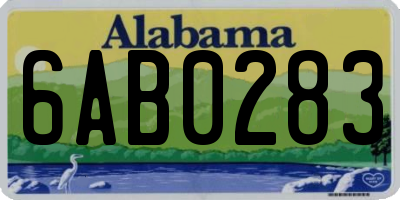 AL license plate 6AB0283