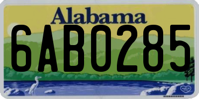 AL license plate 6AB0285